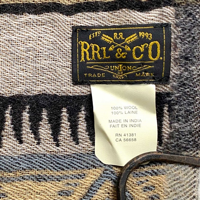 RRL バスケットウィーブカシミヤ マフラー ダブルアールエル オレンジ