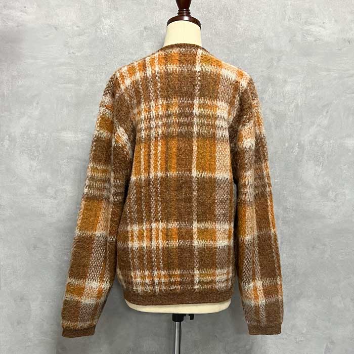 60'S ARENA Check Mohair Cardigan BROWN/L 60年代 チェック柄 モヘア
