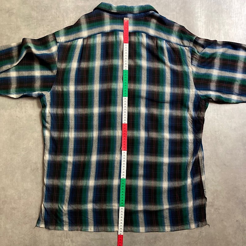 90's Polo Ralph Lauren Rayon Open Collar Ombre Check Shirts L 90