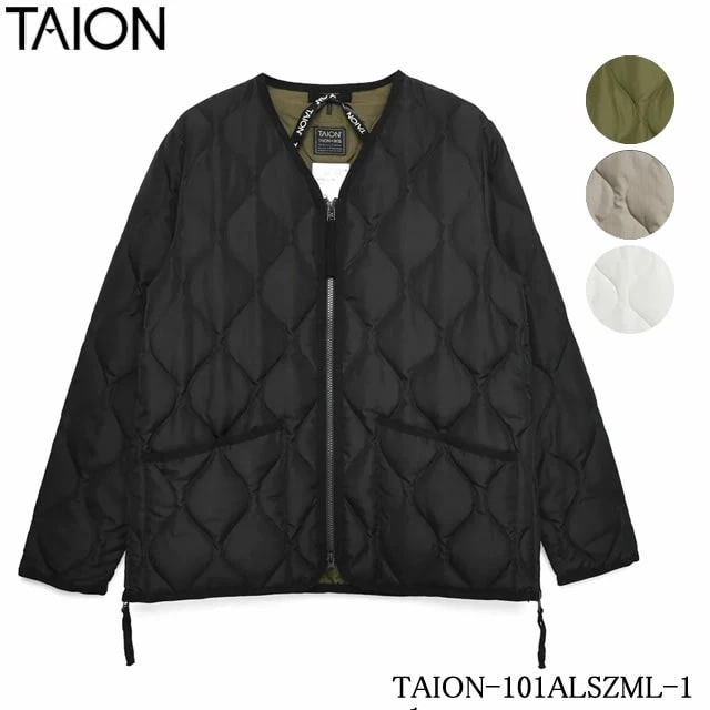 即納】TAION タイオン MILITARY V NECK ZIP DOWN JACKET ミリタリー V