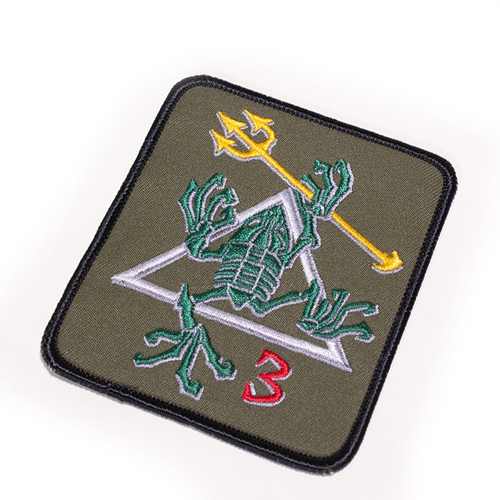 NAVY SEAL TEAM3 SKULL FROG PATCH OD【アメリカ海軍 特殊部隊 スカル