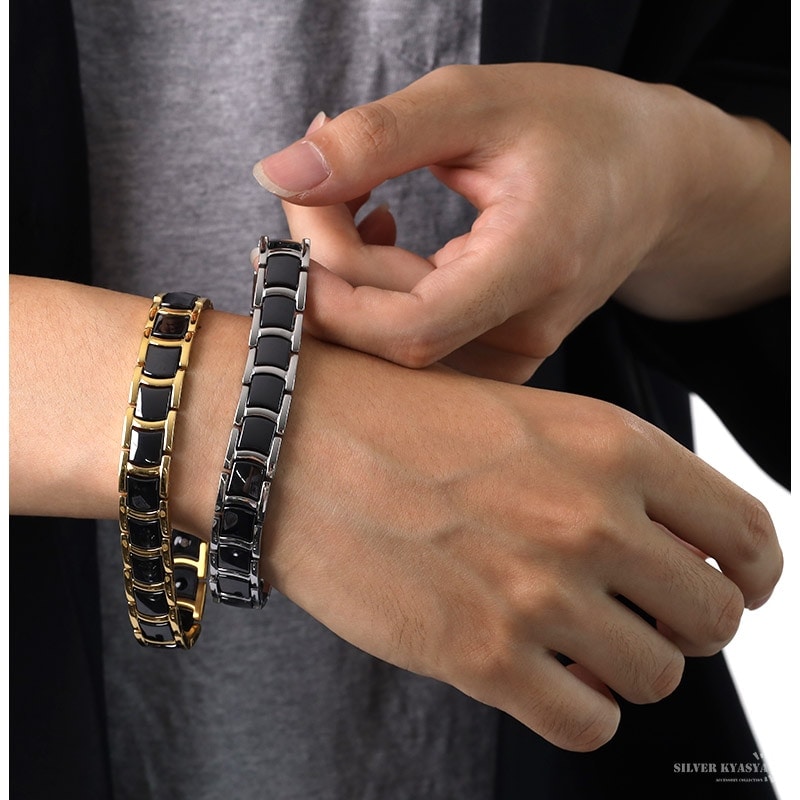 セラミック 磁気ブレスレット [b389-silver] | ブレスレット