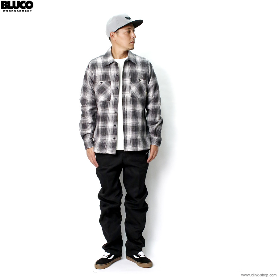 BLUCO 美品 BLUCO キルティングシャツ ネイビー OL-046 キルティング