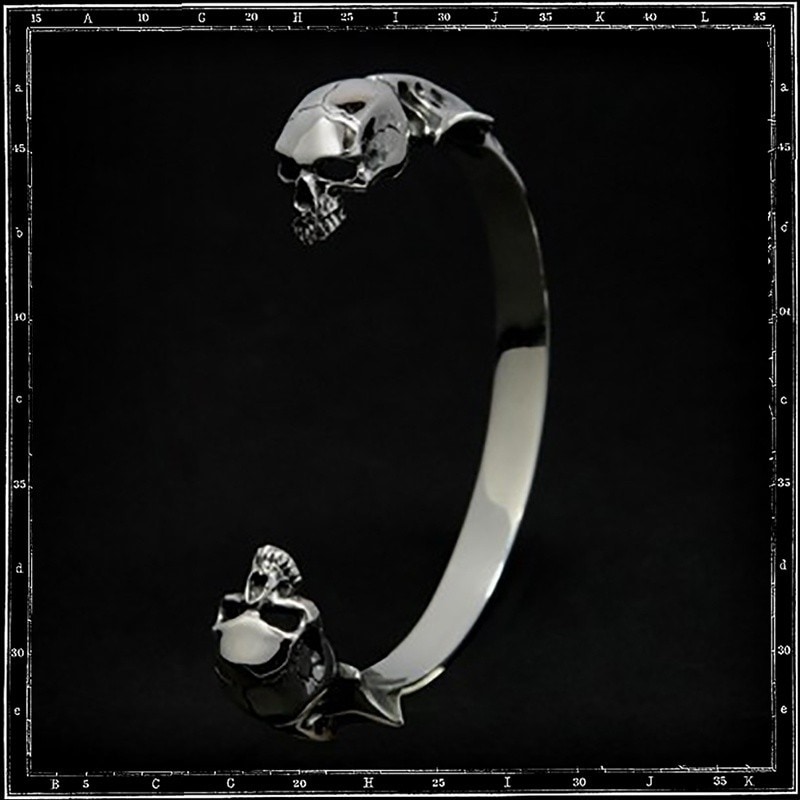 TWO SKULLS BANGLE - SMALL | クレイジーピッグ公式オンラインストア