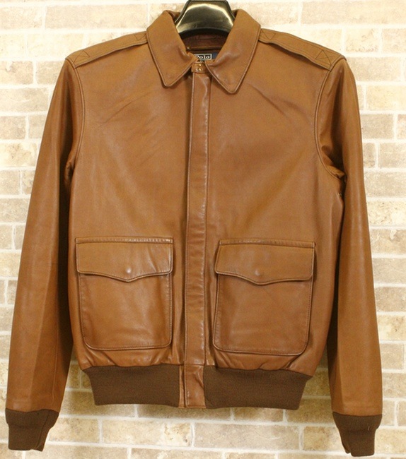 ラルフローレン / Ralph Lauren ラム レザー A-2 ジャケット ブラウン