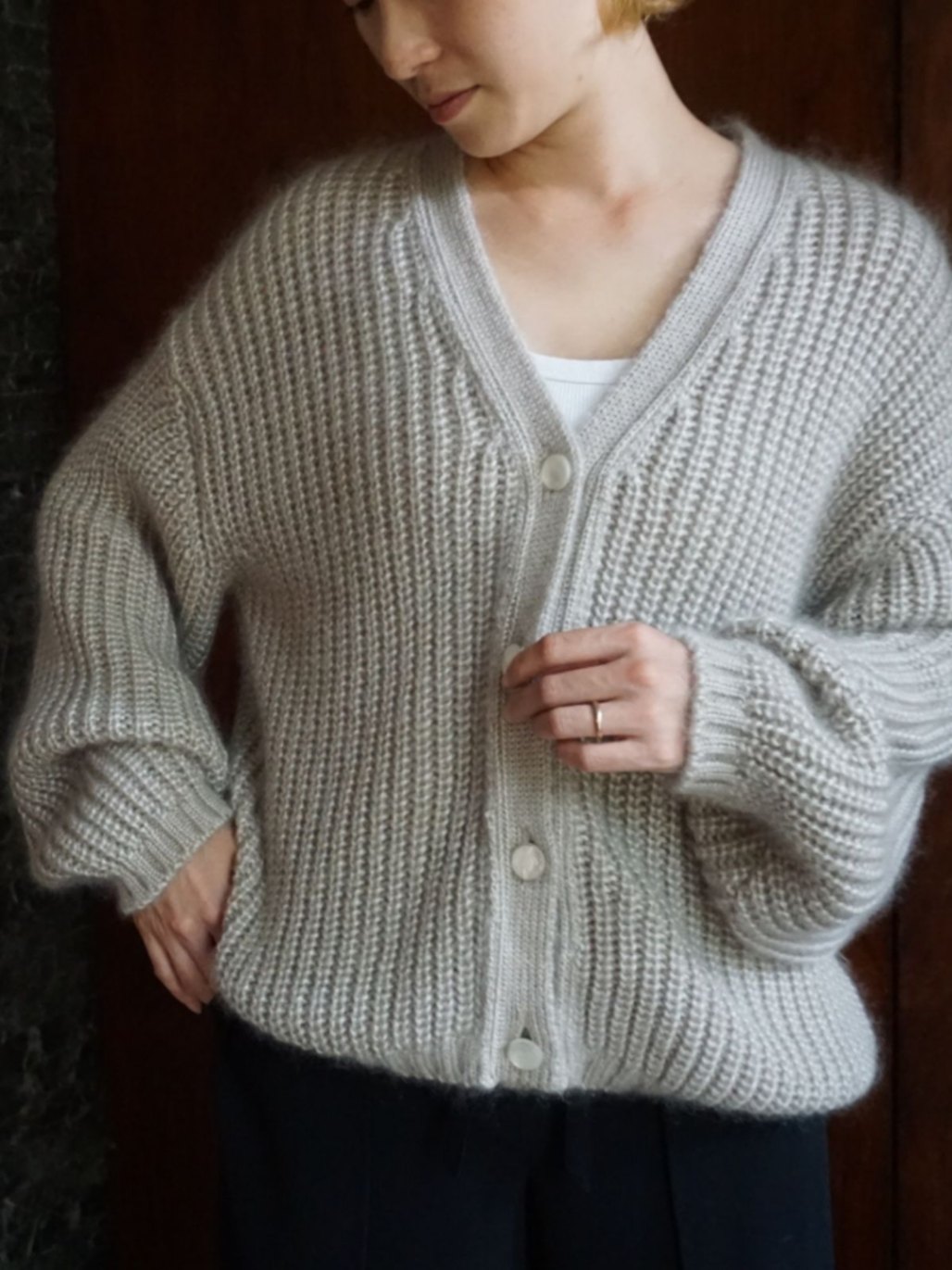 シルクモヘヤカーディガン グレージュ | OUTERS | ko by keiko.okamoto