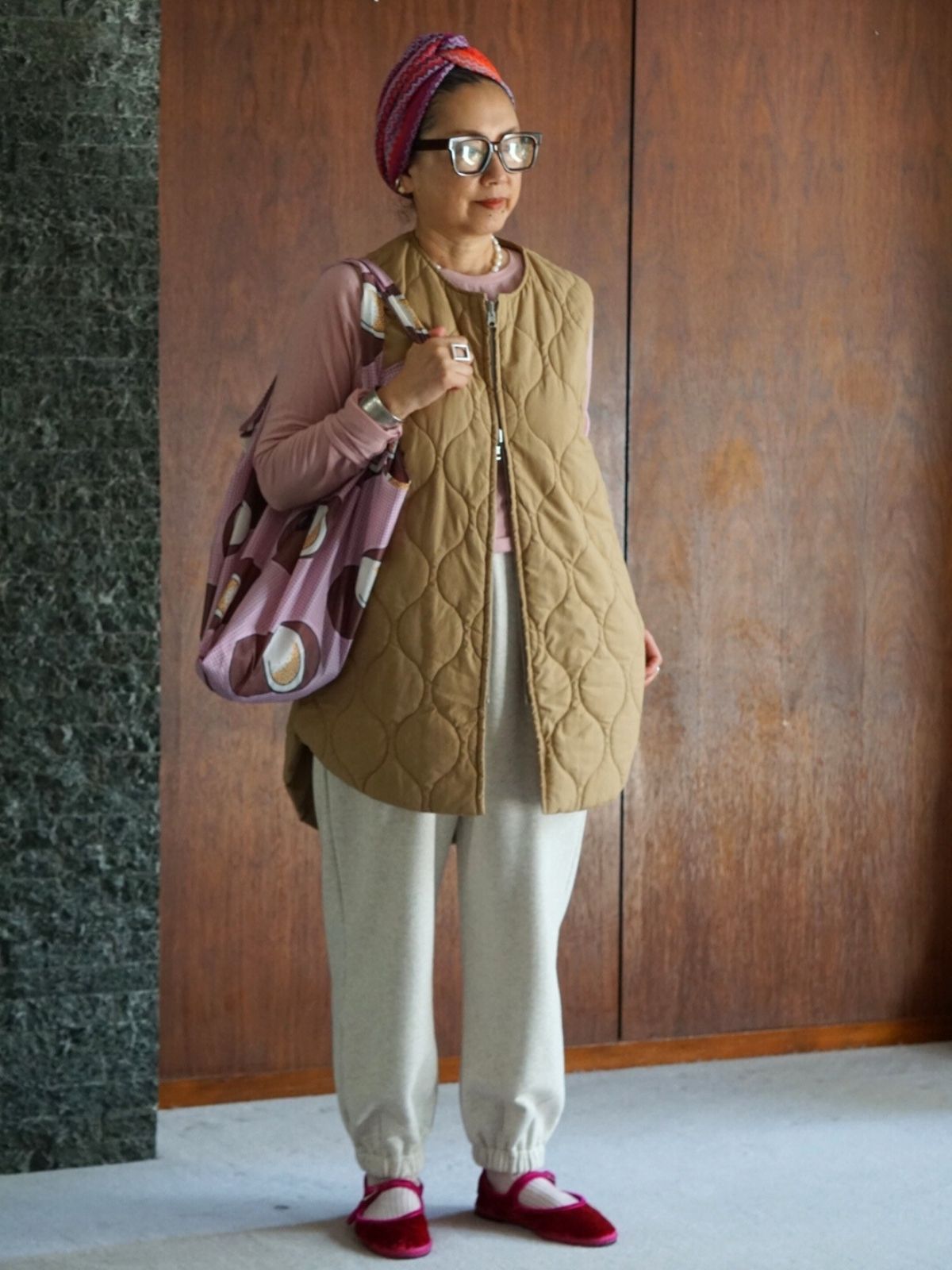 残りわずか】【25AW新作】キルティングベスト ベージュ | OUTERS | ko