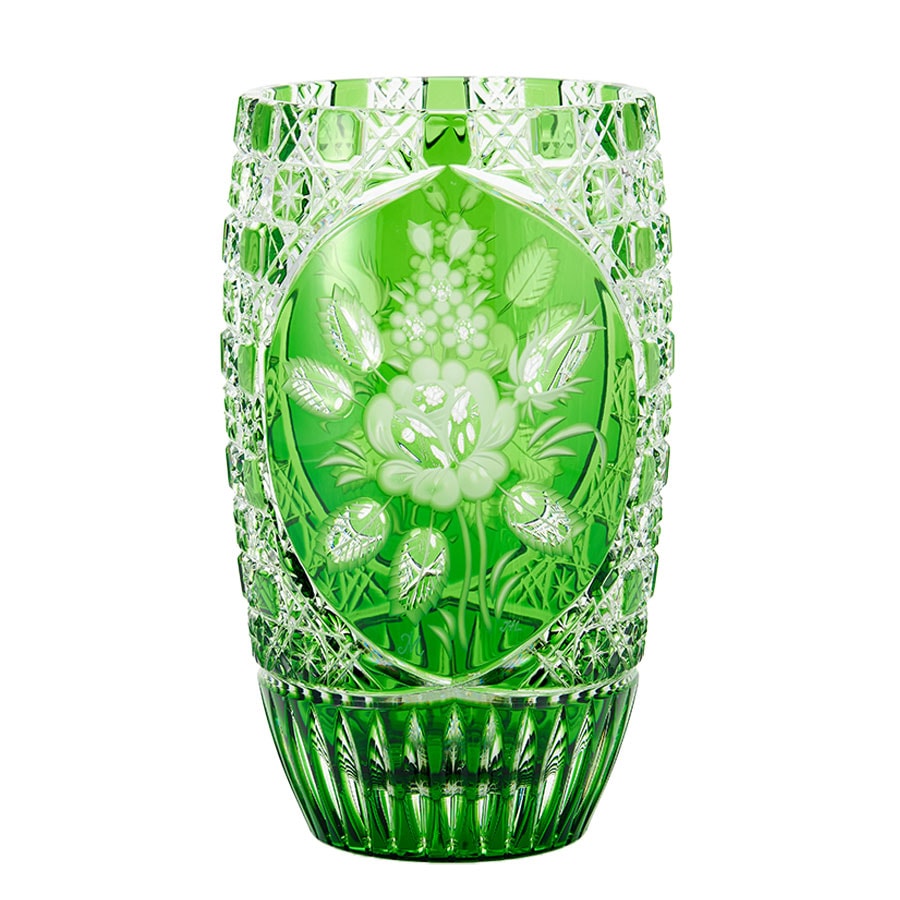 マイセンクリスタル マイセンフラワー 色被せ花瓶 リラ MFW/140/13L