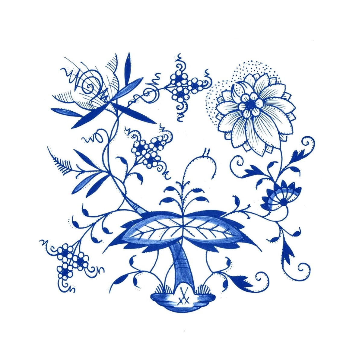 マイセン ブルーオニオン メッシュプレート 800101/54804 | ブルー