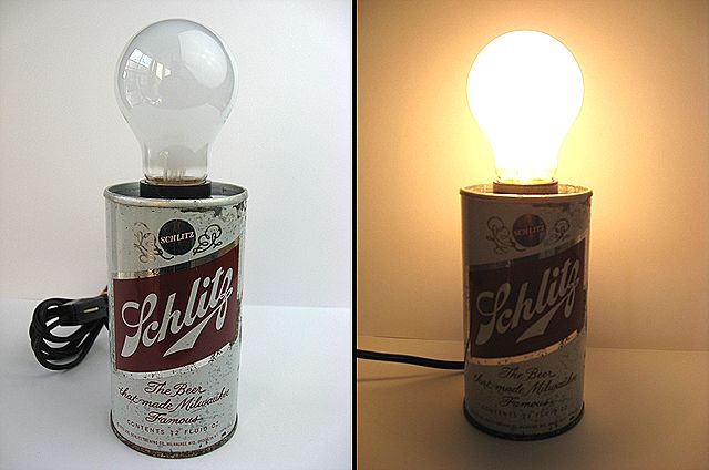 ☆レア！1970's Schlitz シュリッツ BEER ビール ビンテージ 缶 ランプ