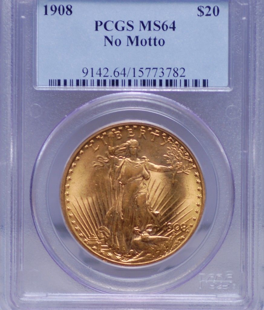 アンティークコイン アメリカ 20ドル金貨セントゴーデンズ 1908 NM No