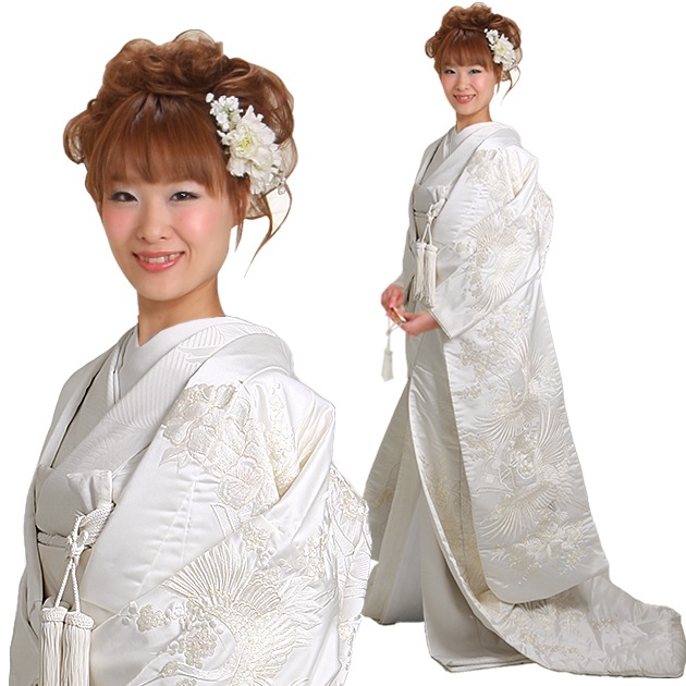 白無垢 レンタル ラメ入り鶴 NT-503 | 白無垢レンタル | | 花嫁衣裳.com
