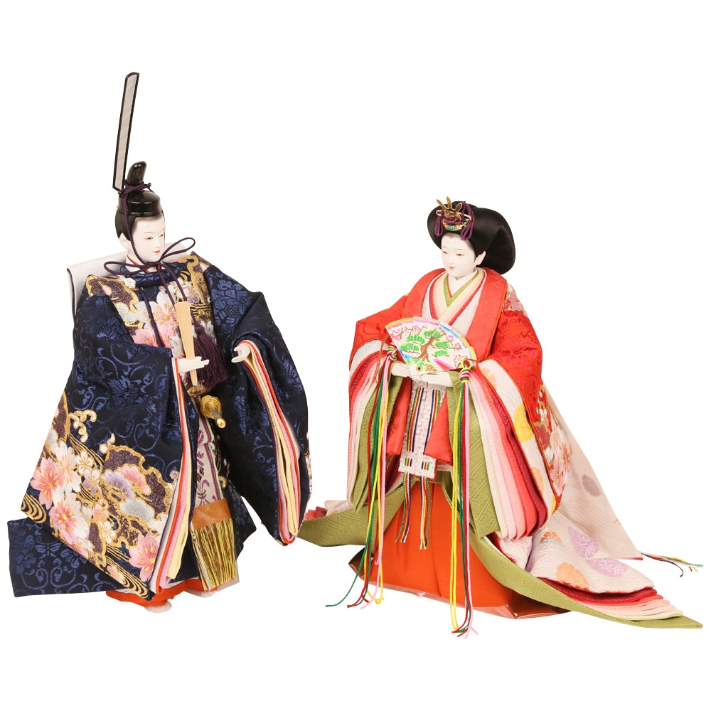 雛人形 宮びやか 立雛 親王飾り 限定 三五親王 立ち雛 刺繍雛 金屏風