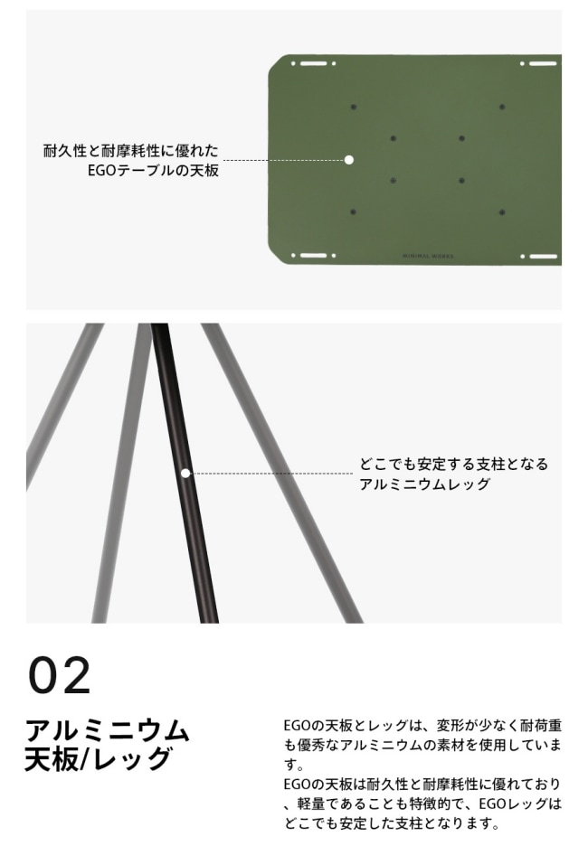テーブル・チェア・ハンモック yanMINIMAL WORKS EGO TABLE Charcoal