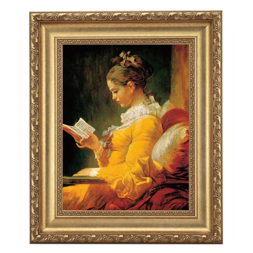 フラゴナール 「本を読む少女」 4号 立体複製名画 【5％ポイント還元中