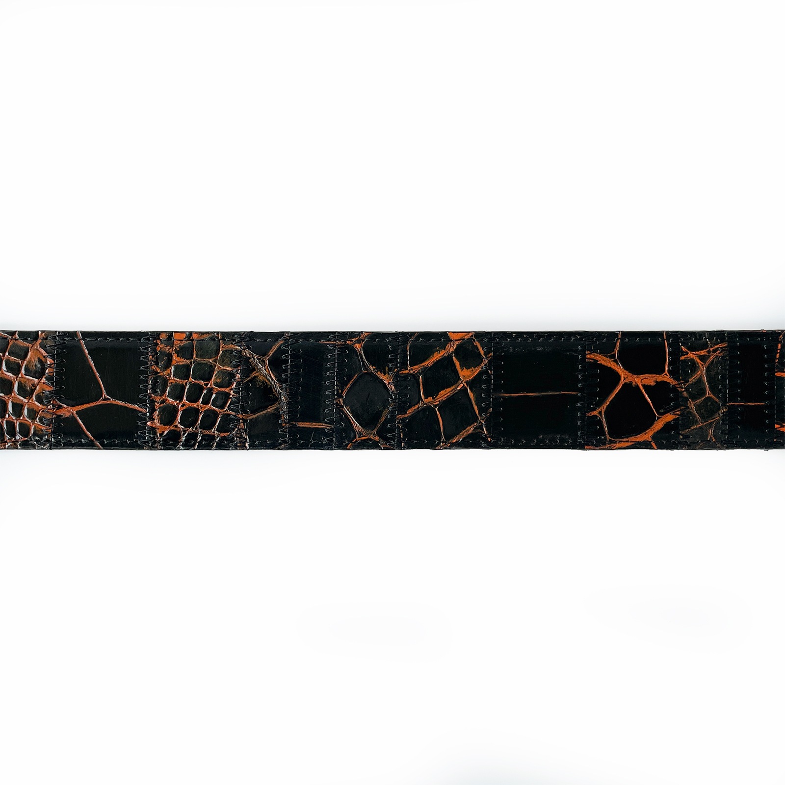クロコ パッチワークベルト 40mm ブラックオレンジ | BELT | HOMMON