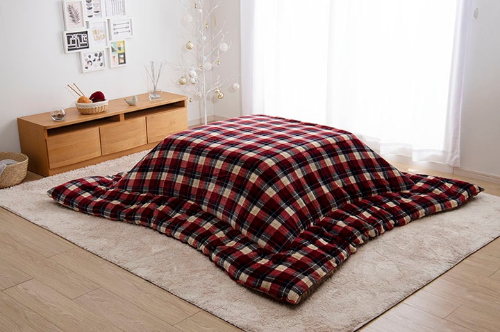 こたつ布団 ブローチ チェック柄 正方形 長方形 節電｜イケヒコ公式通販