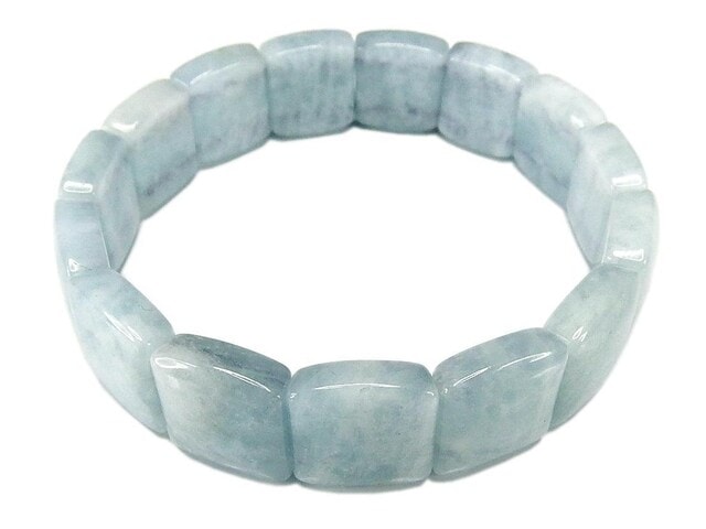 希少仕様アクアマリンバングルブレスレット約16mm弱天然石3月の誕生石