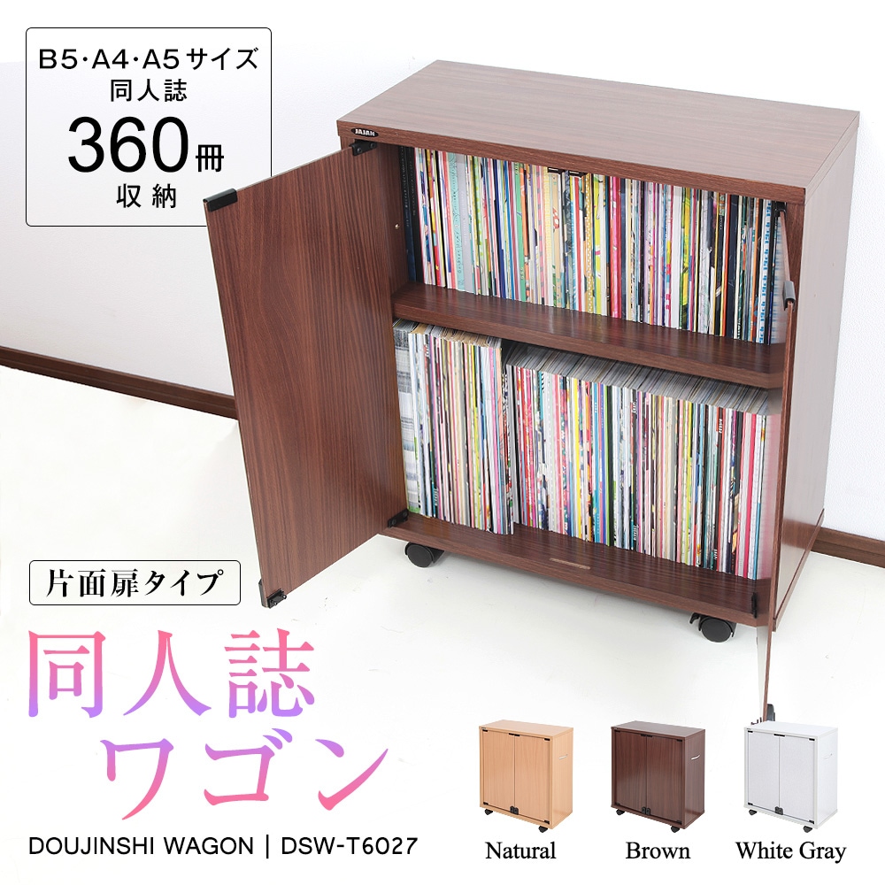 同人誌専用キャスター付き本棚 同人誌ワゴン 片面鍵付扉タイプ DSW