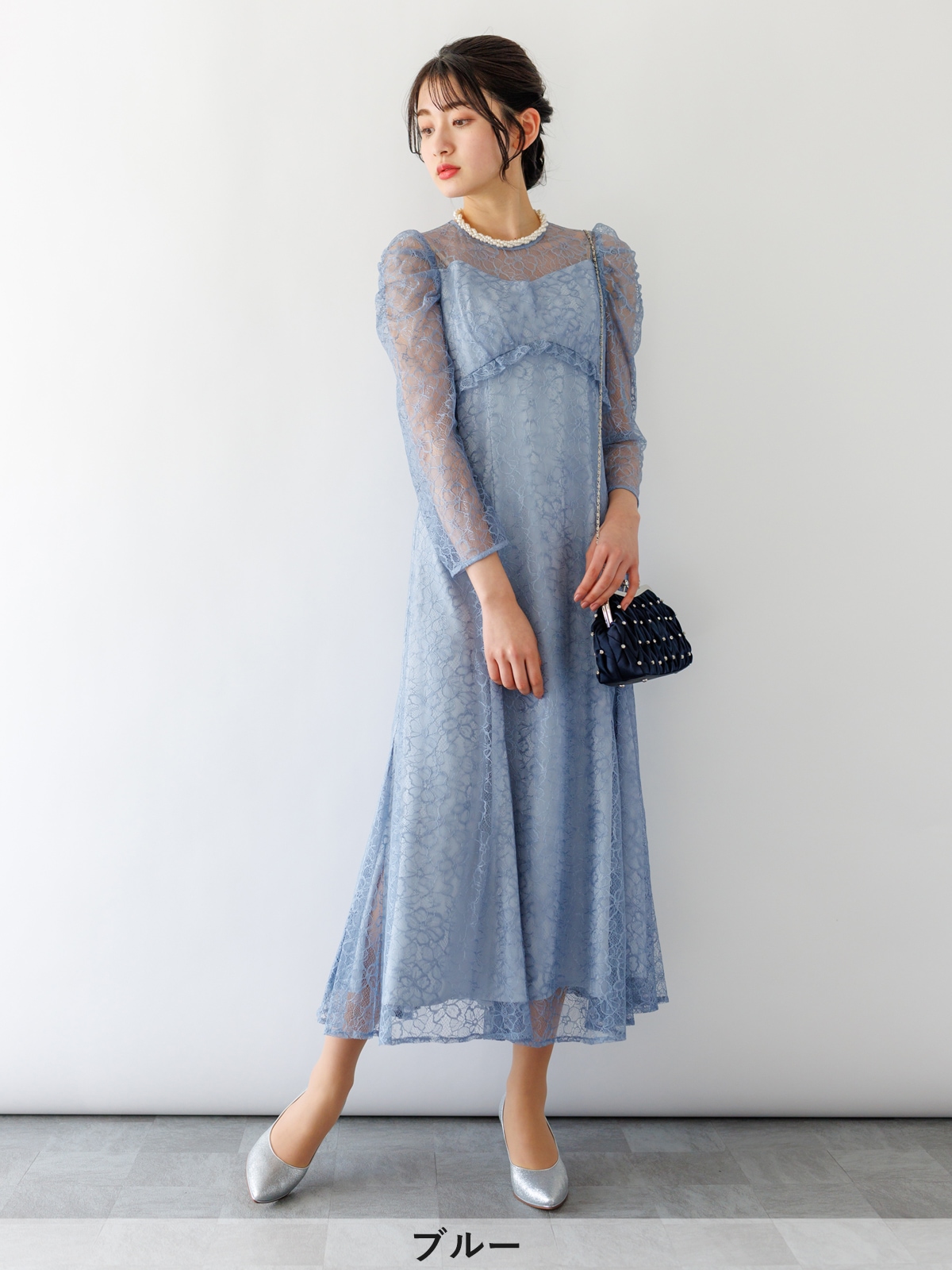 総レースハイウエストマチ付ワンピース［ドレス］｜KarLParkLane Style