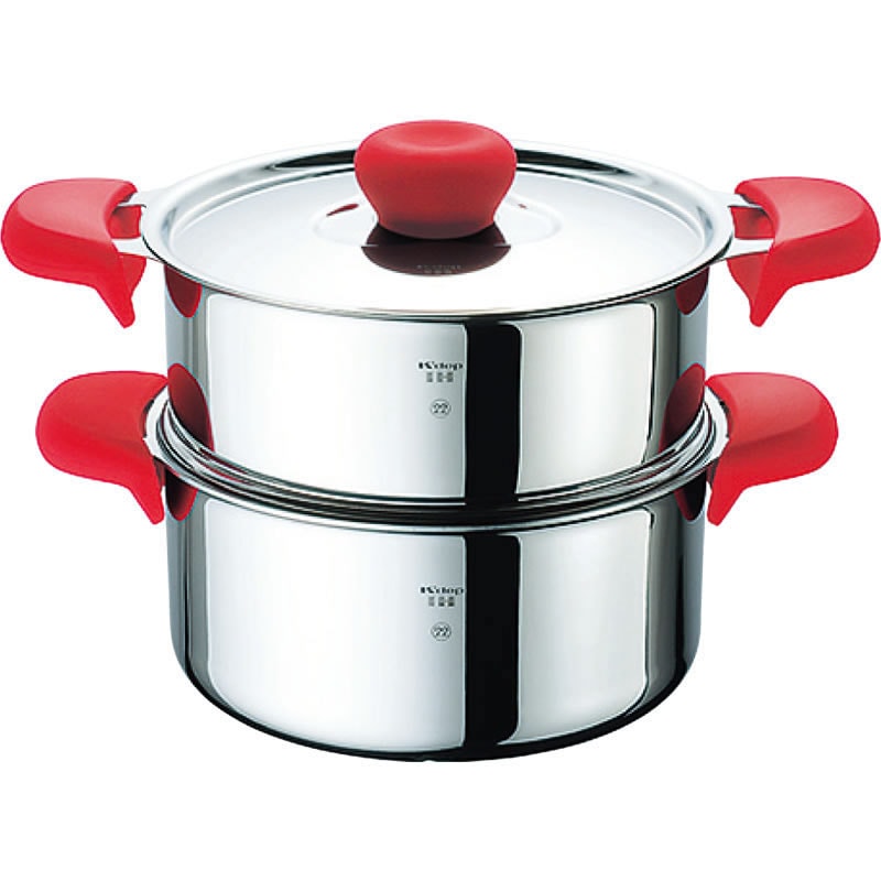 アウトレット]22cn両手鍋＆蒸し器セット／IH専用 | アウトレット | K+