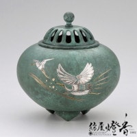 香炉/香器『高岡銅器【夏目型本焼朱銅色香炉】銅製/能作吉秀作』竹中