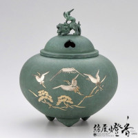 香炉/香器『高岡銅器【鉄鉢形香炉/獅子蓋/古手色】銅製[空薫用]』竹中