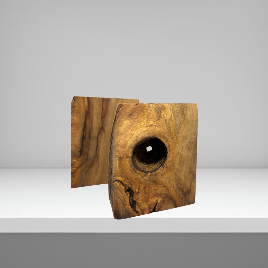 ブックエンド 楠 1組(2個入り) 高さ約23cm｜ブックエンド 木製｜木材