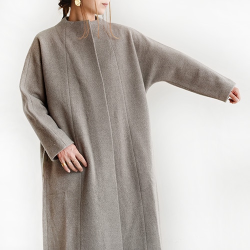 e203k054) / evam eva(エヴァムエヴァ) / press wool long coat(プレス