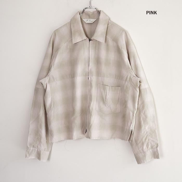 □(anc-sh53-c) / ANCELLM (アンセルム) / OMBRECHECK SHORT ZIPUP