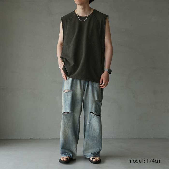 □(anc-ct142) / ANCELLM (アンセルム) /FADED SLEEVELESS T-SHIRT