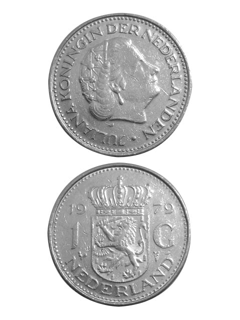 レザークラフト金具のコイン / オランダ / 1ギルダー / 25mm