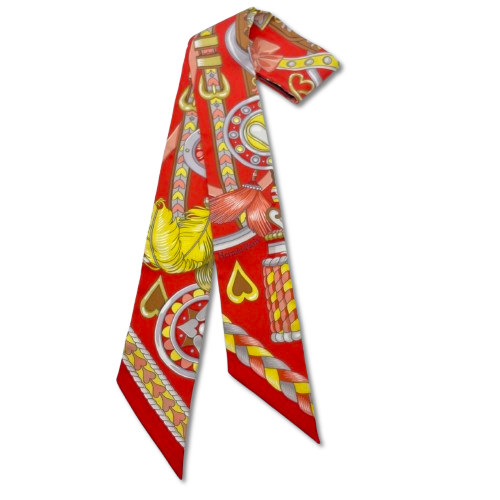 エルメス ツイリー アルネ・ドゥ・クール HARNAIS DE COEUR レッド