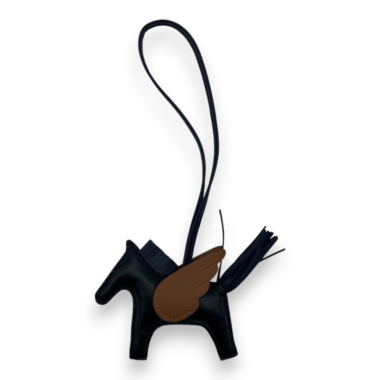 エルメス ペガサスチャーム PM ノワール/ゴールド/ブルーニュイ W刻印