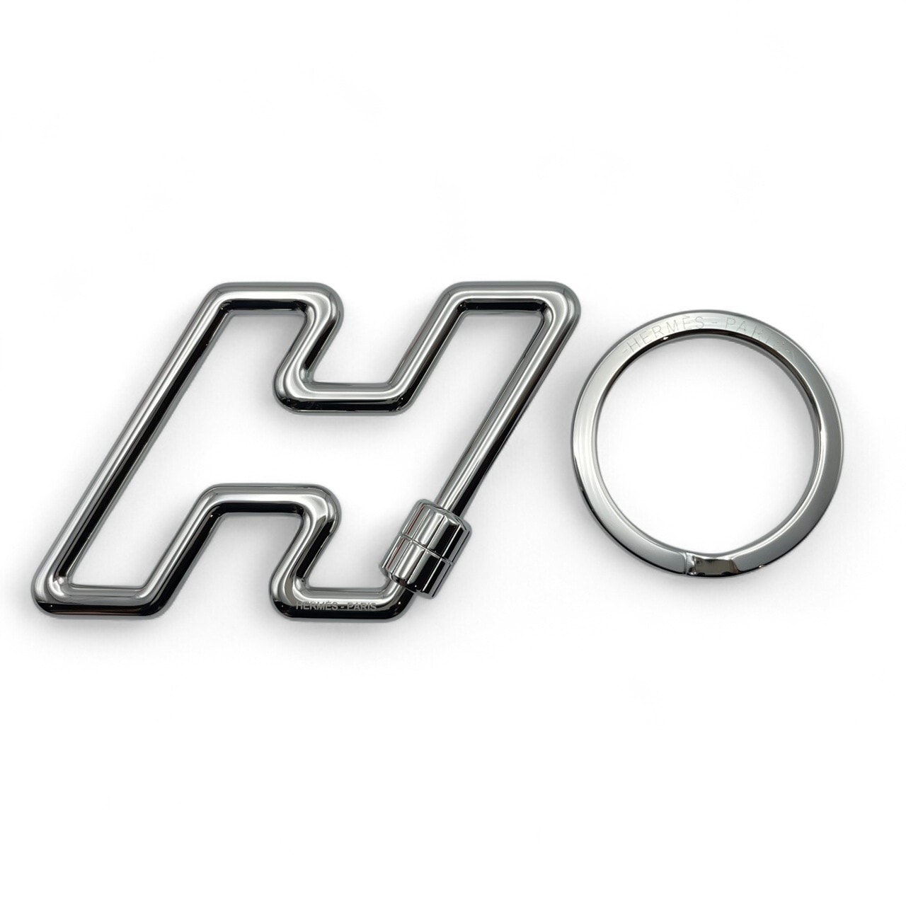 エルメス H・トゥ・スピード キーホルダー シルバー ステンレス