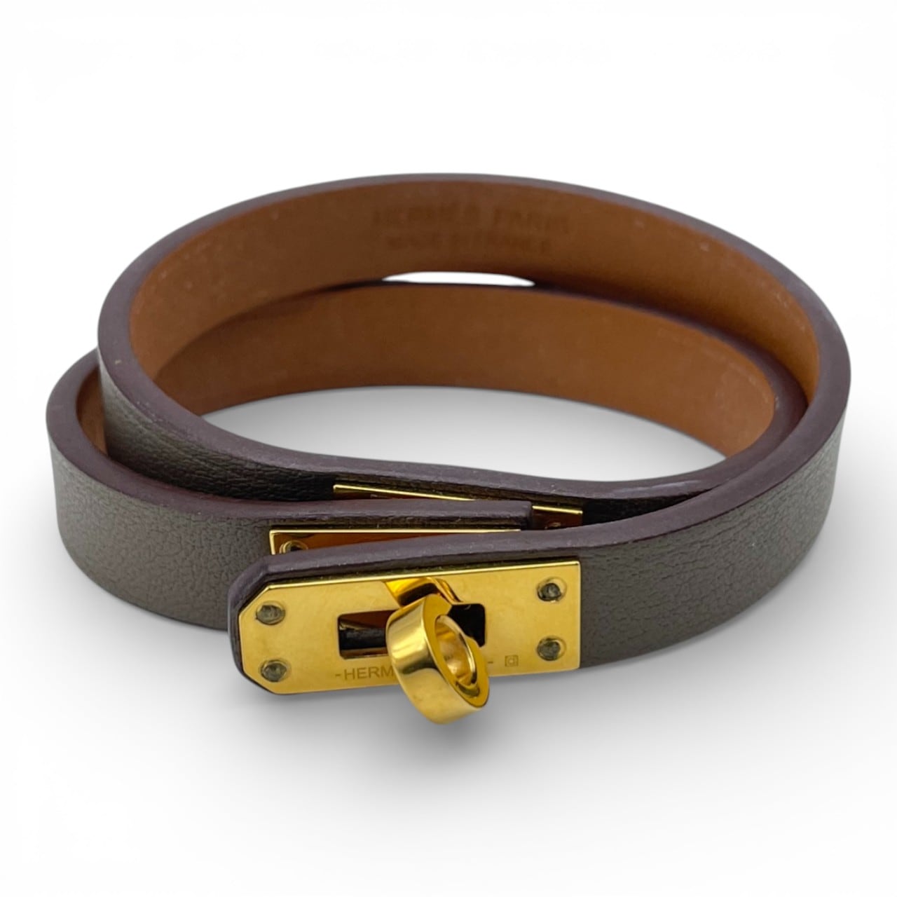 エルメス レザーブレスレット ミニ・ケリー ドゥブルトゥール T2