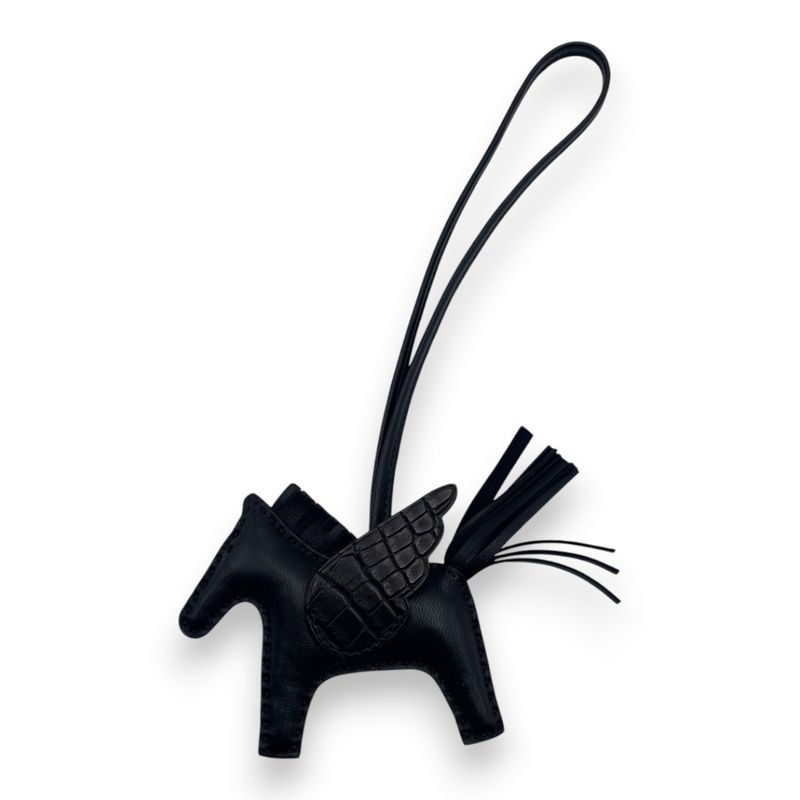 エルメス ペガサスチャーム PM ノワール/ゴールド/ブルーニュイ W刻印