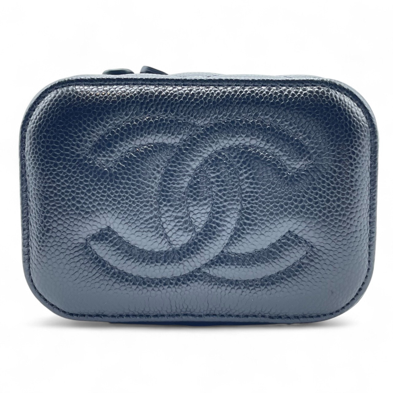 シャネル バニティ 10 ブラック キャビアスキン ゴールド金具