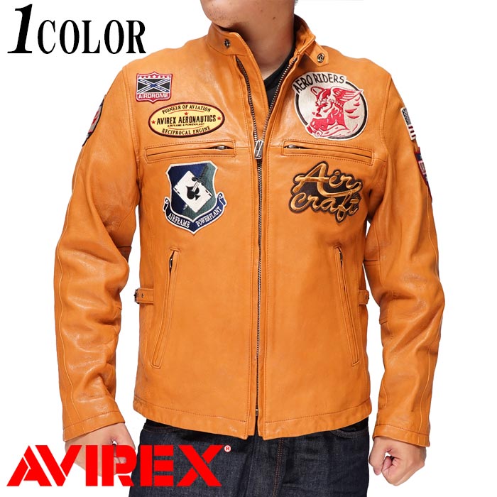 AVIREX アヴィレックス レザー ジャケット パッチド ライダース
