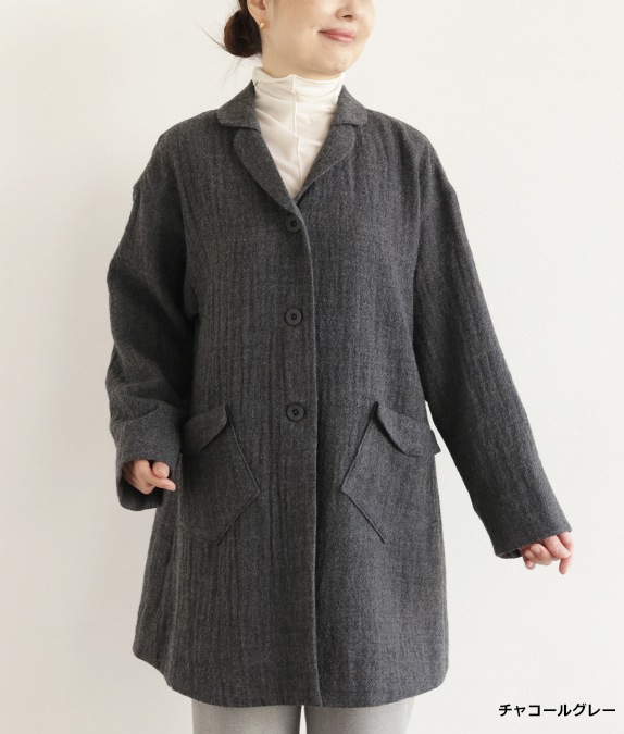 ウールガーゼテーラーカラージャケット l 50代・60代からの婦人服