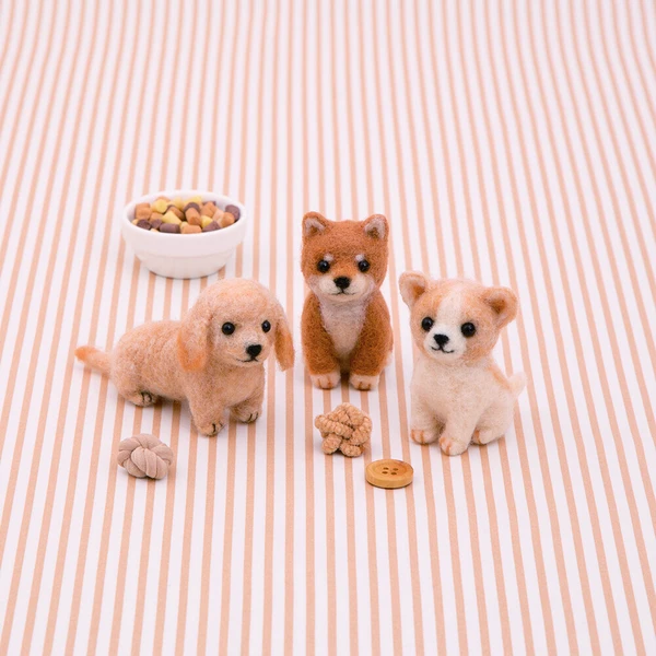 中級者向け羊毛フェルトキット 柴犬・チワワ・ミニチュアダックス