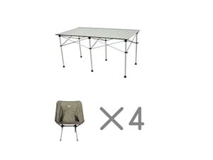 テーブルチェアセット＜4名様用＞ | キャンプ用品レンタル店【New