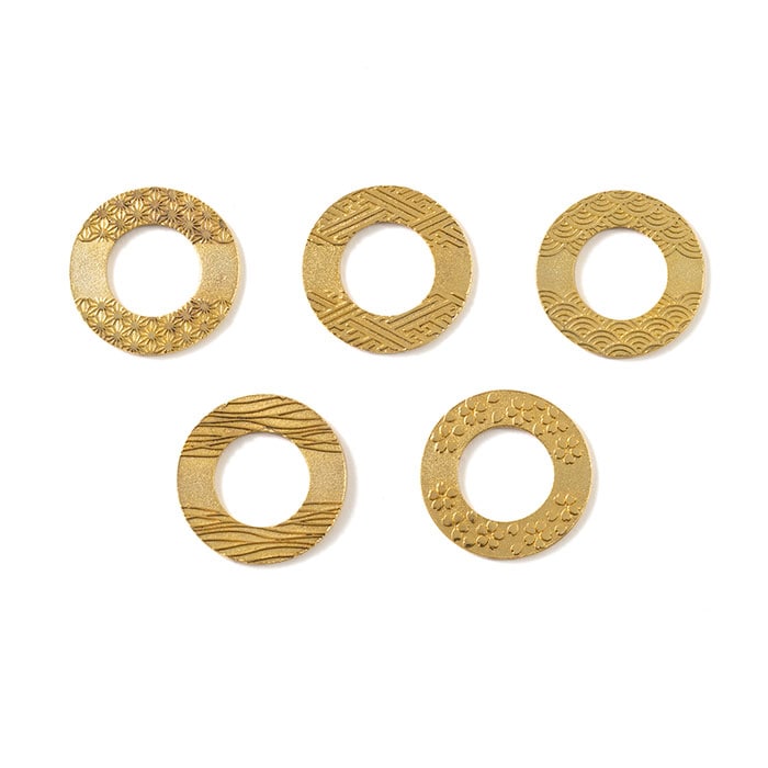 箸置 - 輪（りん） - ゴールド - 5ヶ入｜錫製雑貨・酒器の通販は能作
