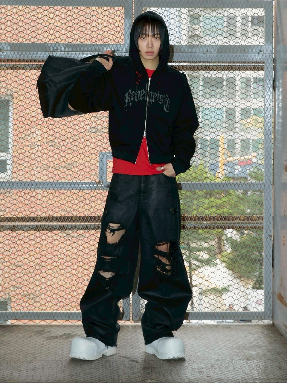 ANOTHERYOUTH】3 layered destroyed jeans | OUR BRAND,ANOTHERYOUTH
