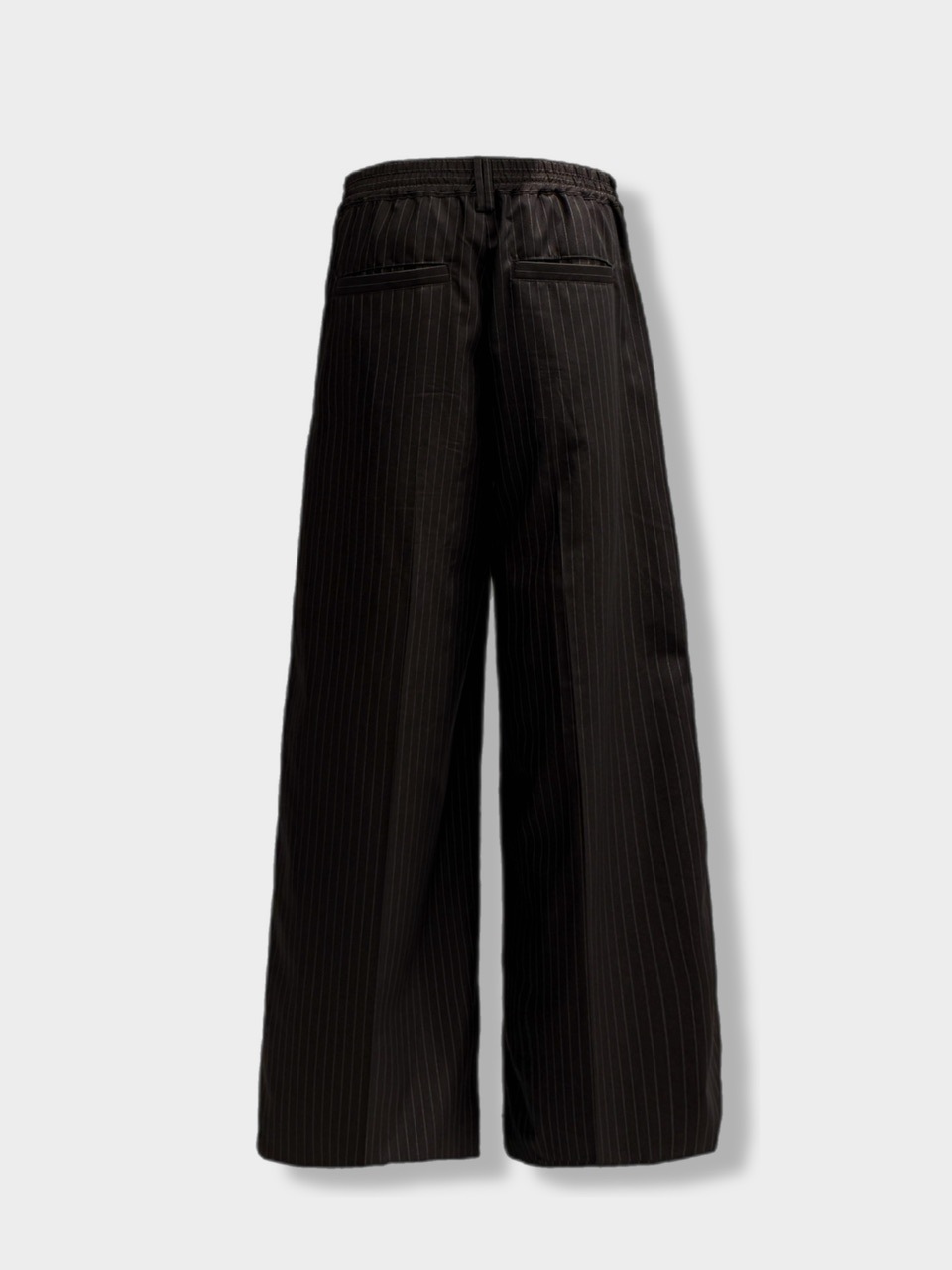 CS】stripe cross tuck drape slacks (brown) | OUR BRAND,Chikashitsu