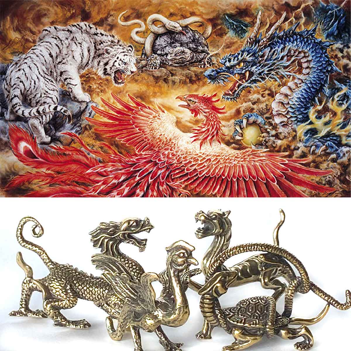青龍・朱雀・白虎・玄武 (ばら売り） 四神獣を祀る瑞獣置物が運気を