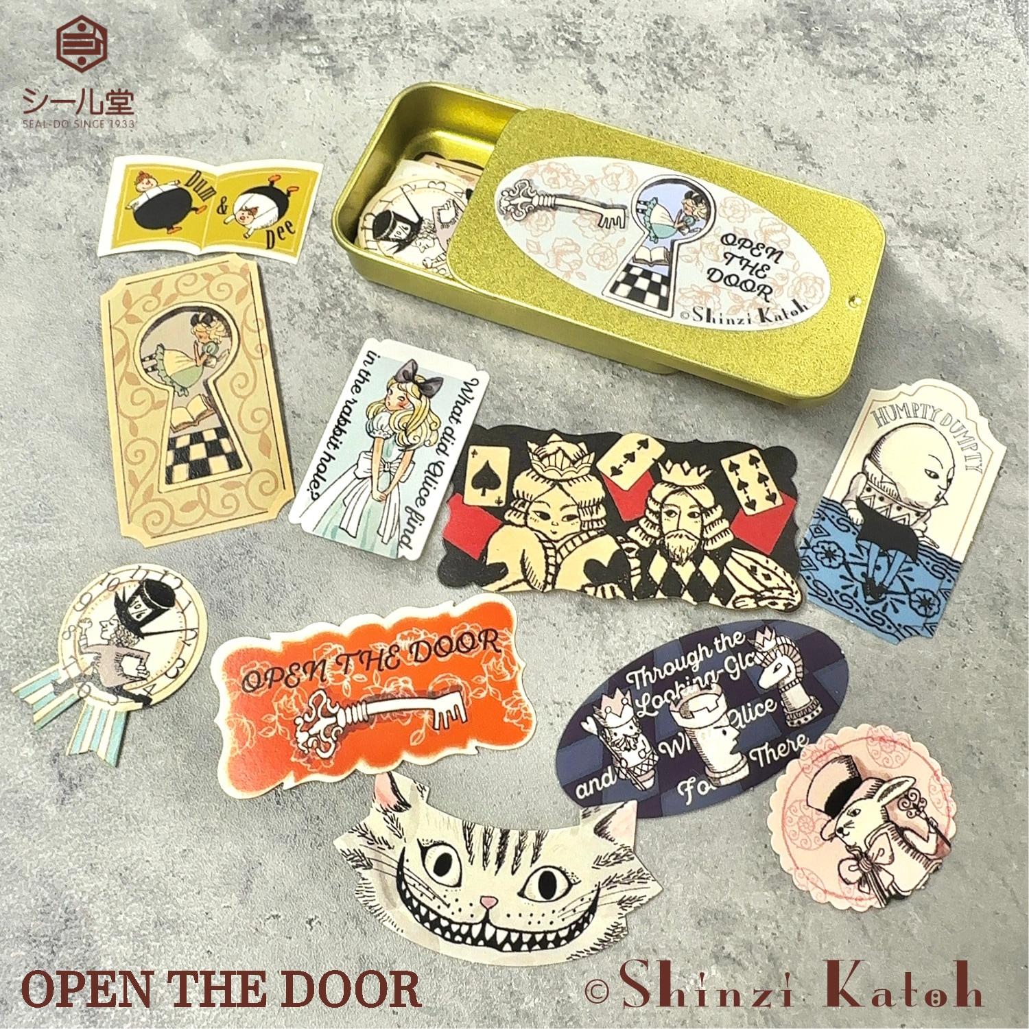 フレークシール缶 不思議なアリス OPEN THE DOOR | アリス柄特集