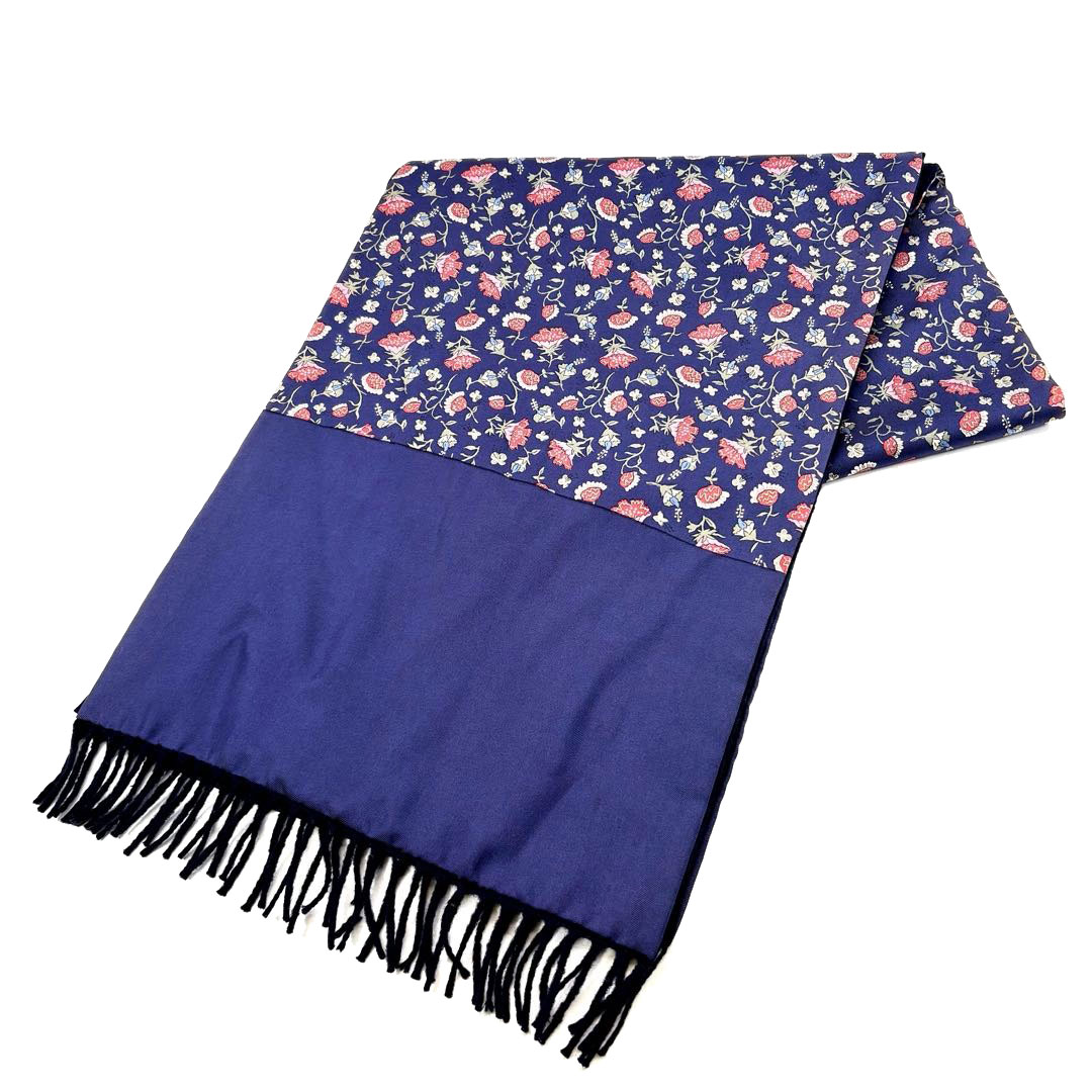 HERMES エルメス マフラー ボタニカル 花柄 カシミヤ/ウール/シルク