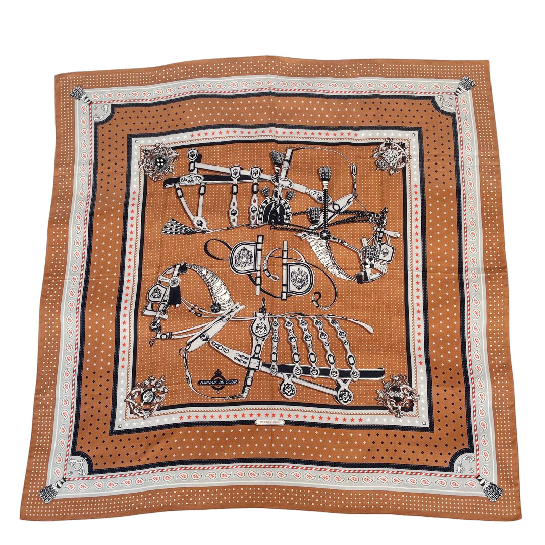 HERMES エルメス ショール カレジェアン140 カシシル 『Harnais de