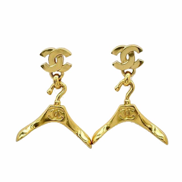 CHANEL シャネル ピアス ハンガー ココマーク ゴールド 02P